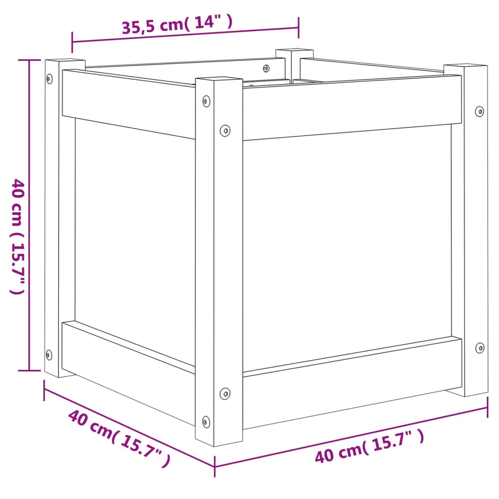 vidaXL Ζαρντινιέρα 40x40x40 εκ. από Μασίφ Ξύλο Ψευδοτσούγκας