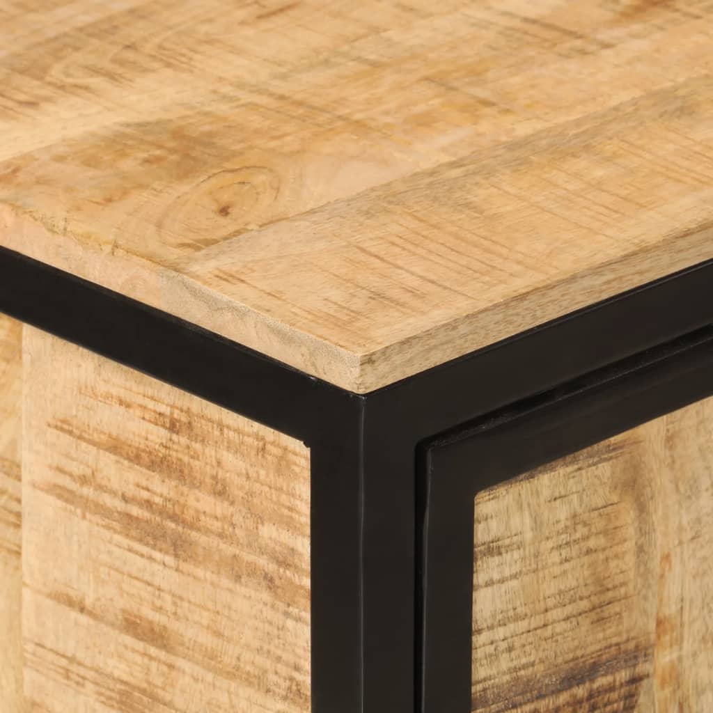 vidaXL Ντουλάπι Μπάνιου 40x27x90 εκ. από Μασίφ Ξύλο Μάνγκο και Σίδηρο