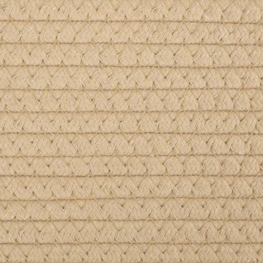 vidaXL Καλάθι Απλύτων Μπεζ και Λευκό Ø60x36 εκ. Βαμβακερό
