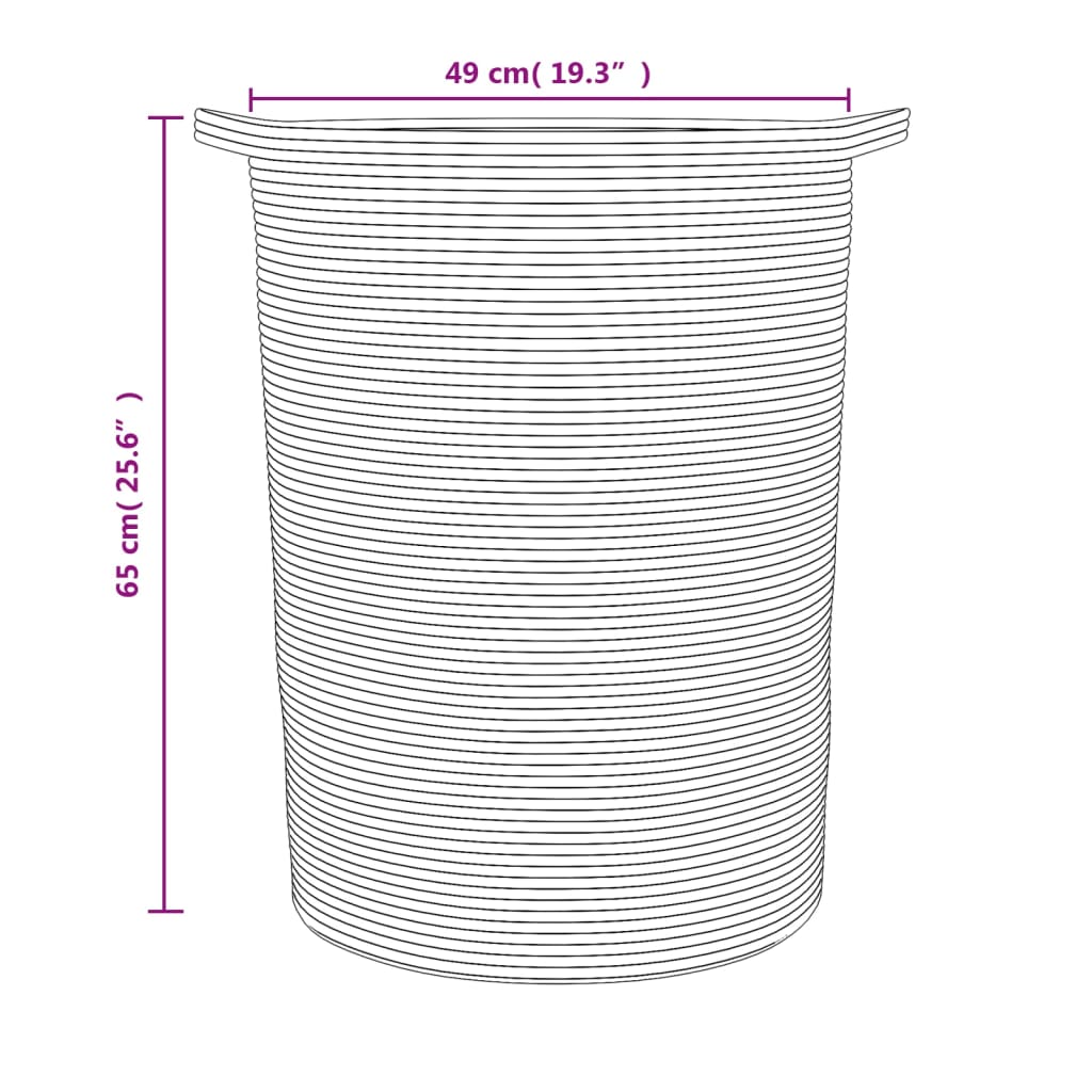 vidaXL Καλάθι Αποθήκευσης Καφέ και Λευκό Ø49x65 εκ. Βαμβακερό