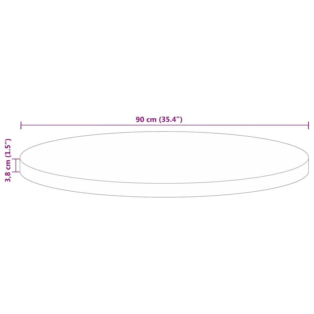 vidaXL Επιφάνεια Τραπεζιού Στρογγυλή Ø90x3,8εκ Μασίφ Ανακυκλωμένο Ξύλο