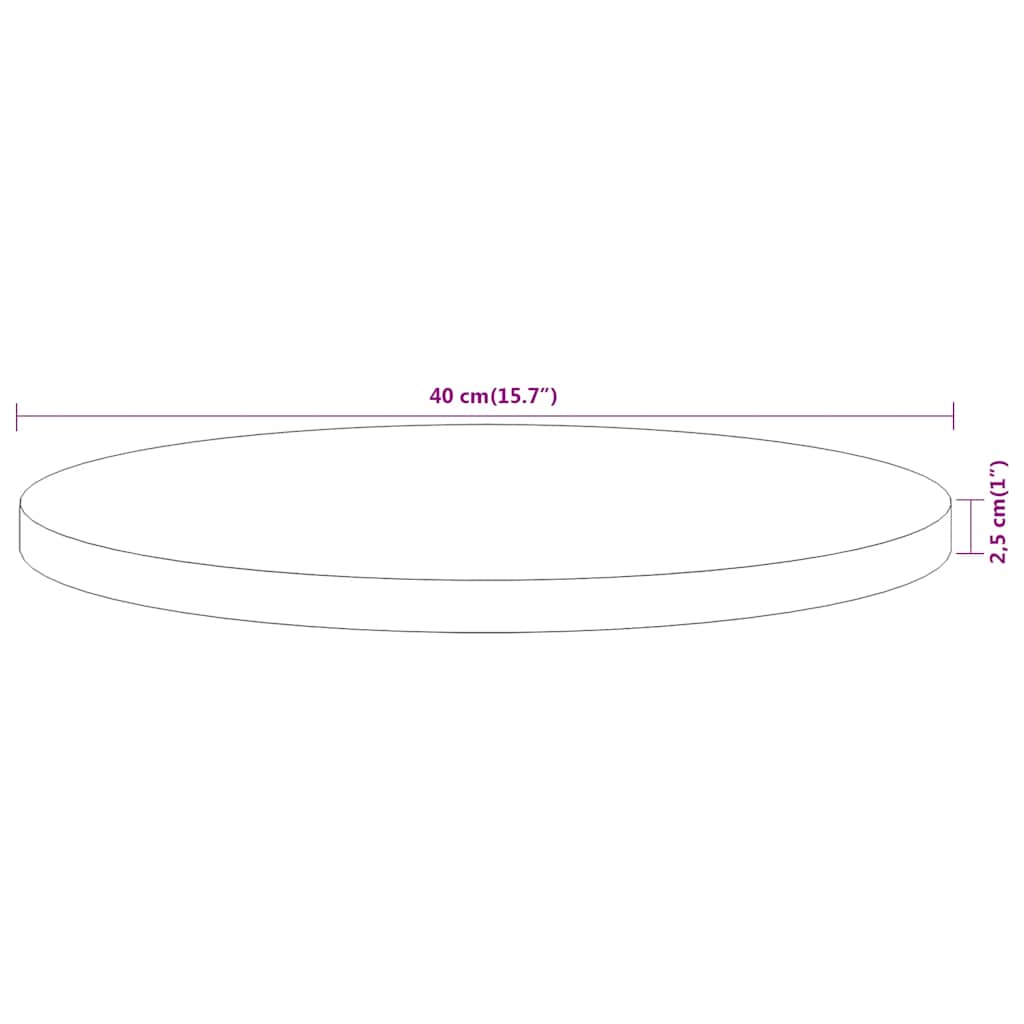vidaXL Επιφάνεια Τραπεζιού Στρογγυλή Ø40x2,5 εκ. Μασίφ Ξύλο Ακακίας