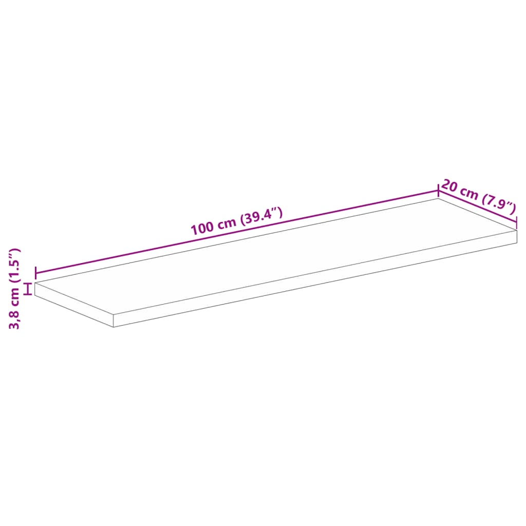 vidaXL Επιφάνεια Τραπεζιού Ορθογώνια 100x20x3,8 εκ. από Μασίφ Ξύλο Ακακίας
