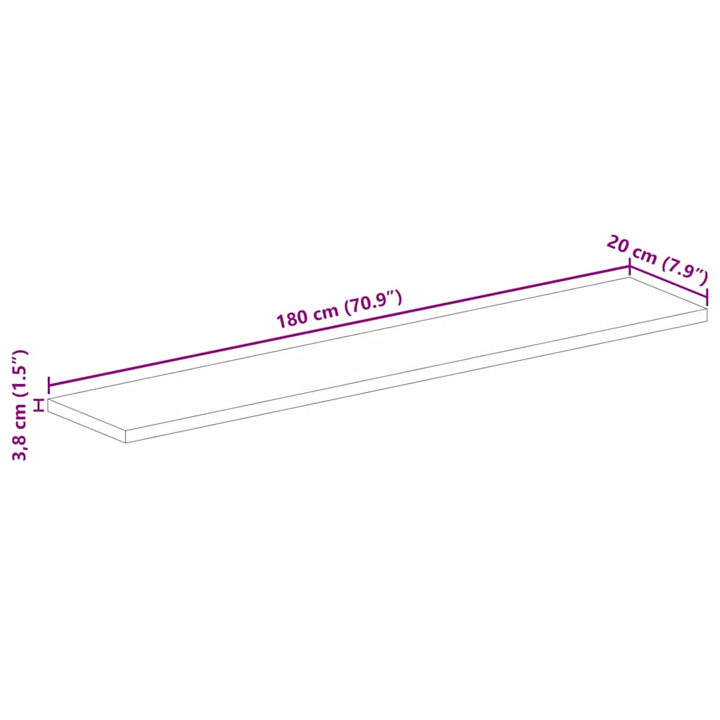 vidaXL Επιφάνεια Τραπεζιού Ορθογώνια 180x20x3,8 εκ. Μασίφ Ξύλο Ακακίας