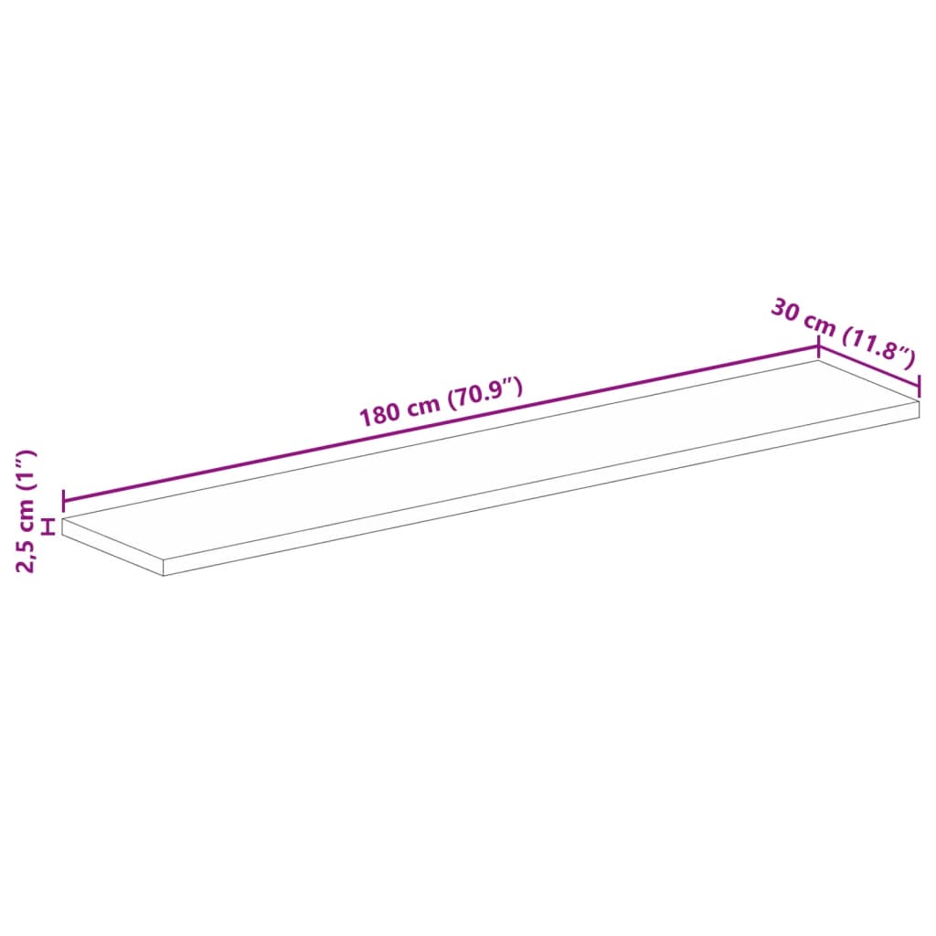 vidaXL Επιφάνεια Τραπεζιού Ορθογώνια 180x30x2,5 εκ. Ανακυκλωμένο Ξύλο