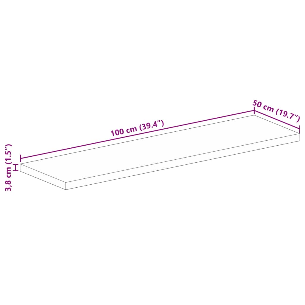 vidaXL Επιφάνεια Τραπεζιού Ορθογώνια 100x50x3,8 εκ. Ανακυκλωμένο Ξύλο