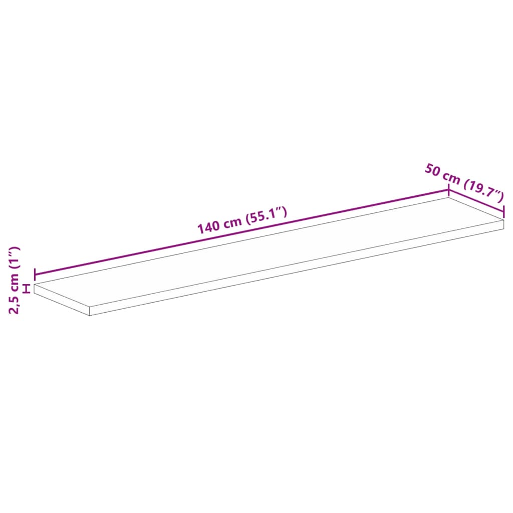 vidaXL Επιφάνεια Τραπεζιού Ορθογώνια 140x50x2,5εκ. Ανακυκλωμένο Ξύλο