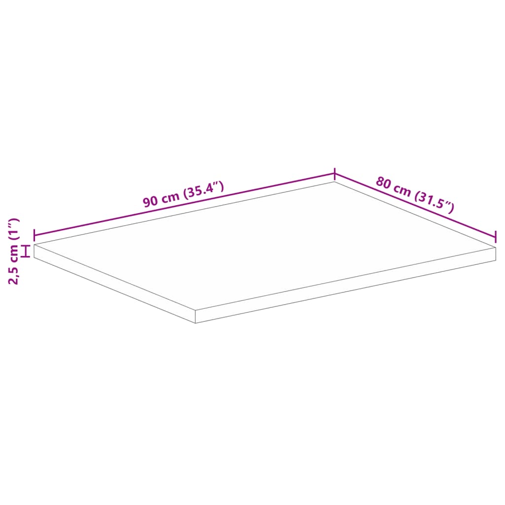 vidaXL Επιφάνεια Τραπεζιού Ορθογώνια 90x80x2,5 εκ. Ανακυκλωμένο Ξύλο
