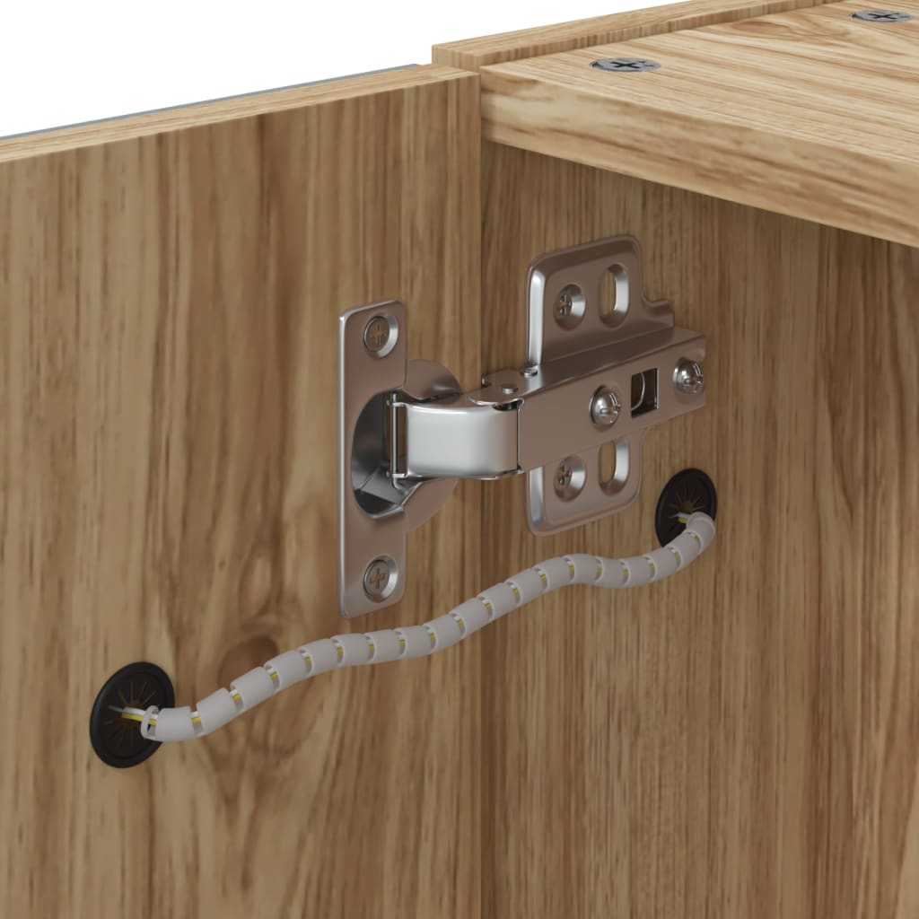 vidaXL Καθρέφτης Μπάνιου με Ντουλάπι & LED Αν. Δρυς 45 x 13 x 52 εκ.