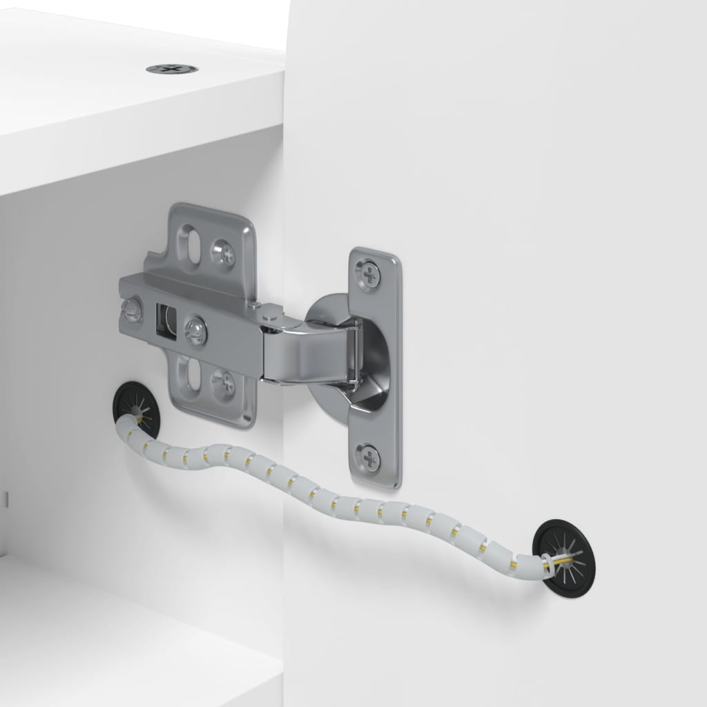 vidaXL Καθρέφτης Μπάνιου με Ντουλάπι & LED Αψίδα Λευκό 42x13x70 εκ.