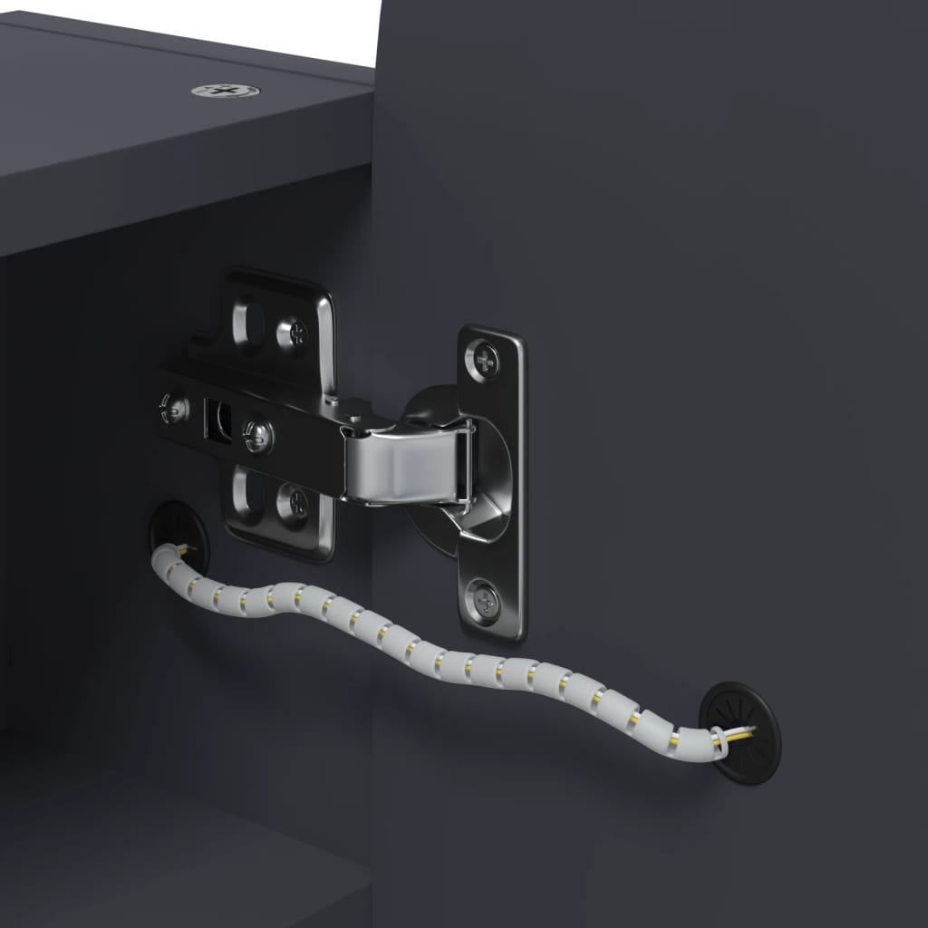 vidaXL Καθρέφτης Μπάνιου με Ντουλάπι & LED Αψίδα Γκρι 42x13x70 εκ.