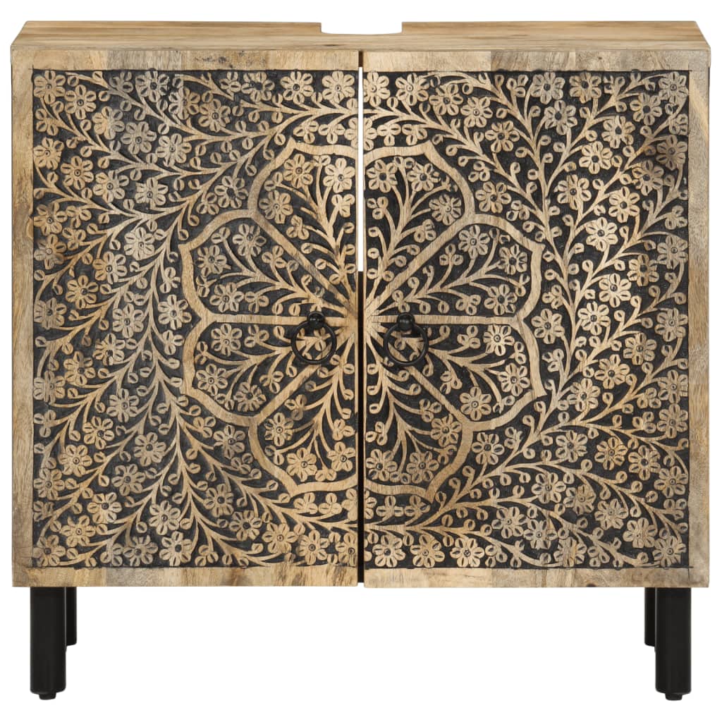 vidaXL Ντουλάπι Μπάνιου 62 x 33 x 58 εκ. από Μασίφ Ξύλο Μάνγκο