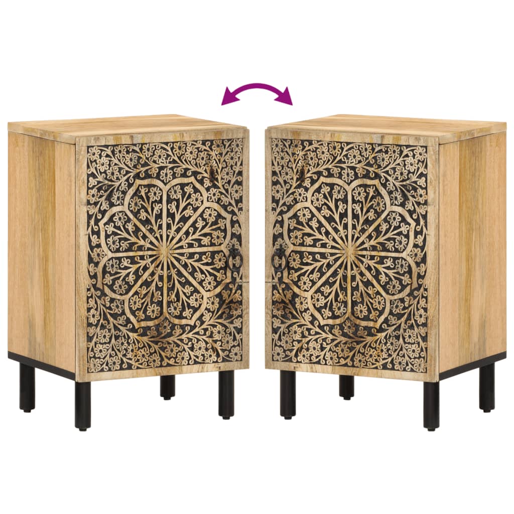 vidaXL Ντουλάπι Μπάνιου 38 x 33 x 58 εκ. από Μασίφ Ξύλο Μάνγκο