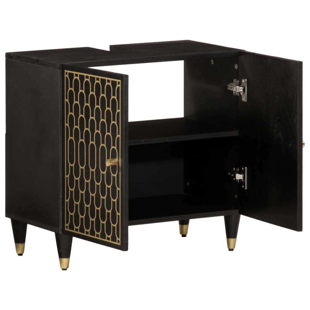 vidaXL Ντουλάπι Μπάνιου 62 x 33 x 58 εκ. από Μασίφ Ξύλο Μάνγκο