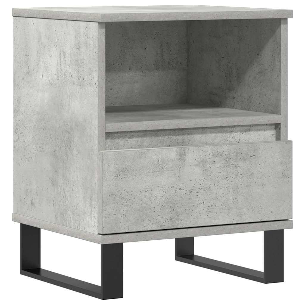 vidaXL Κομοδίνο Γκρι Σκυροδέματος 40 x 35 x 50 εκ. από Επεξεργ. Ξύλο