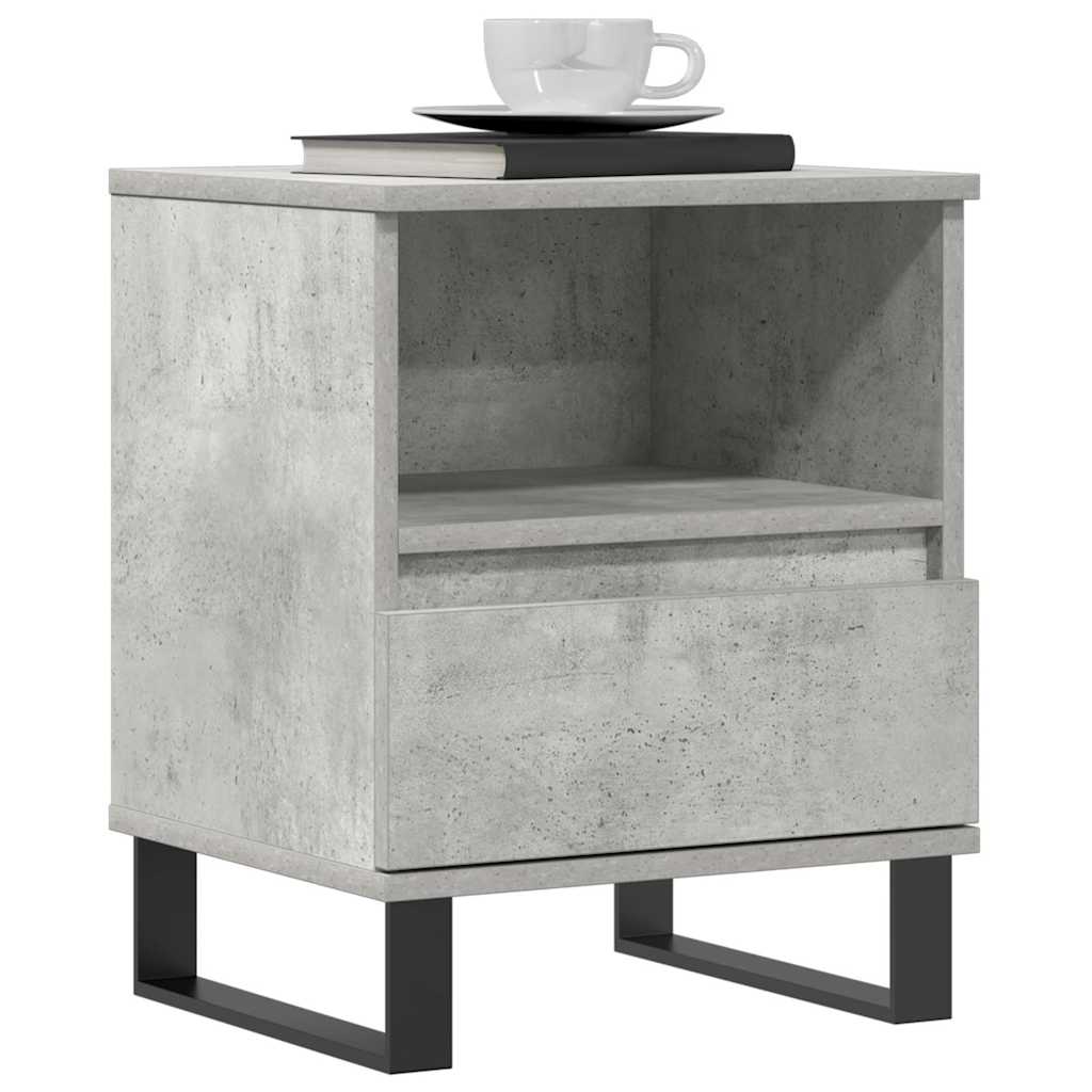 vidaXL Κομοδίνο Γκρι Σκυροδέματος 40 x 35 x 50 εκ. από Επεξεργ. Ξύλο