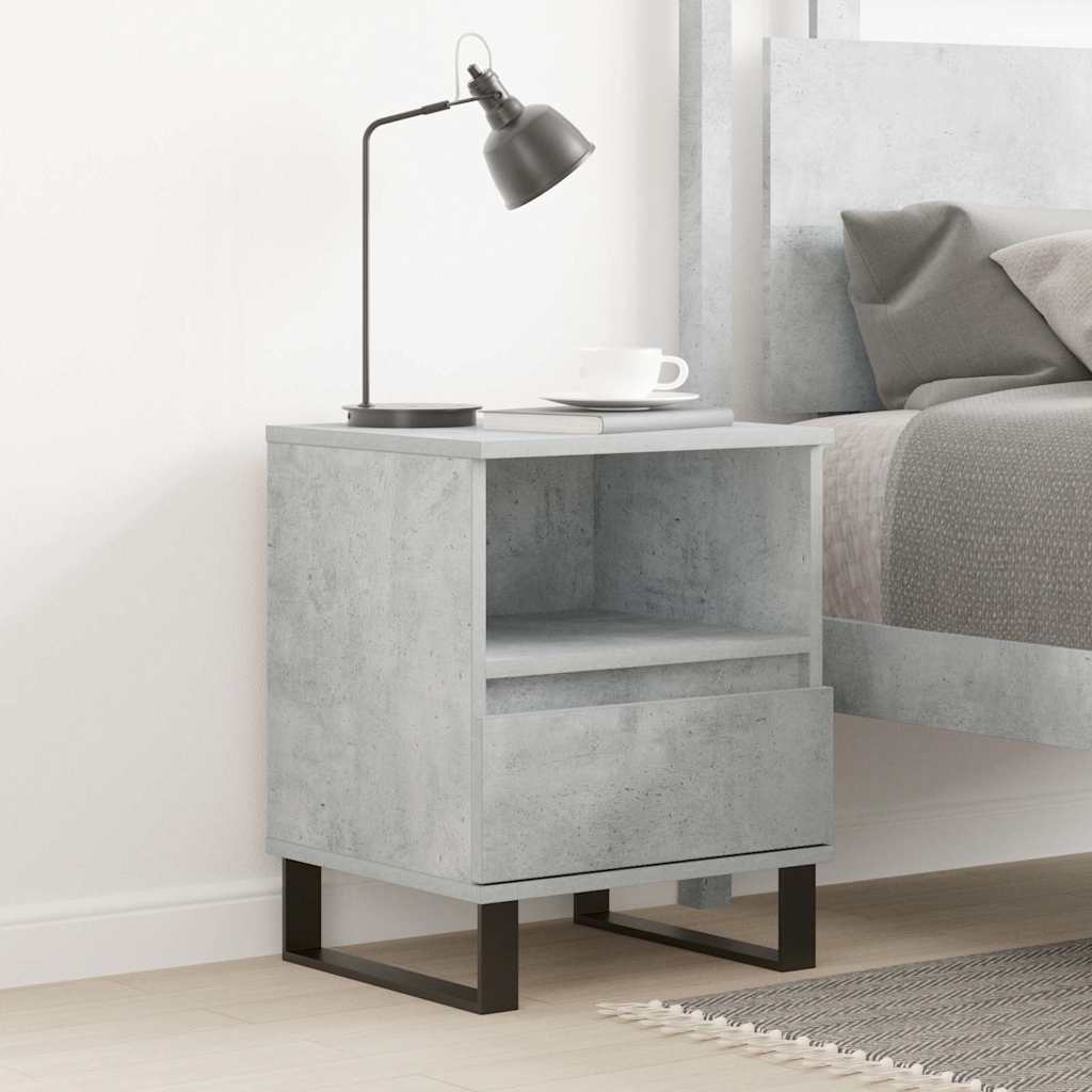 vidaXL Κομοδίνο Γκρι Σκυροδέματος 40 x 35 x 50 εκ. από Επεξεργ. Ξύλο