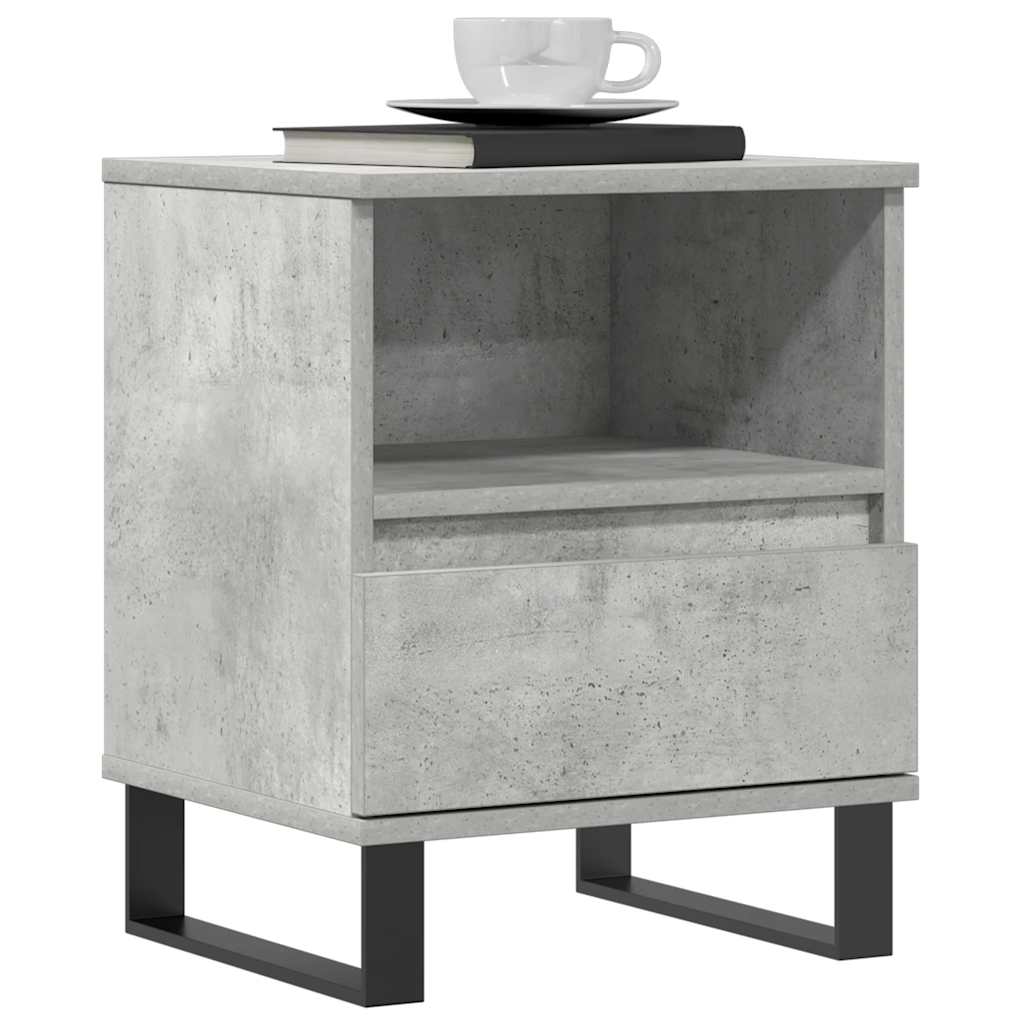 vidaXL Κομοδίνα 2 τεμ. Γκρι Σκυροδέματος 40x35x50 εκ. Επεξεργ. Ξύλο