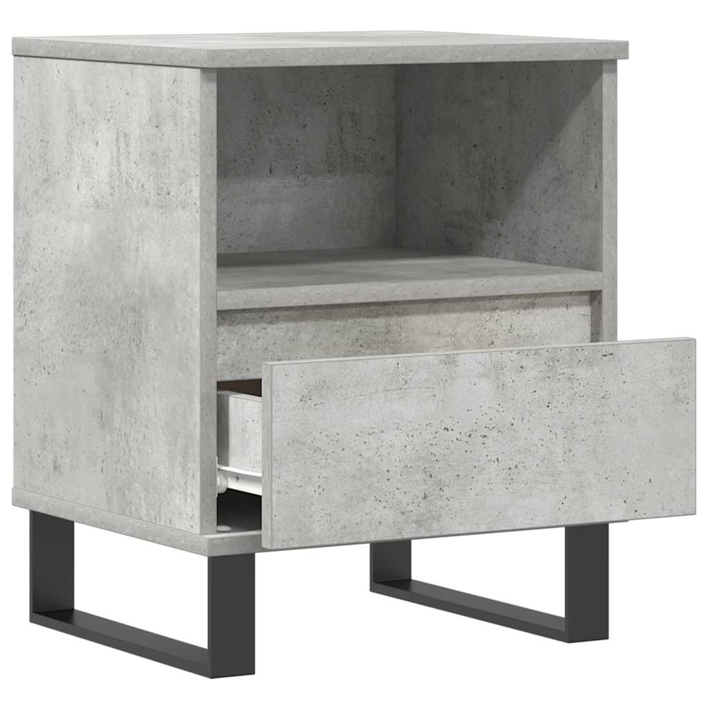 vidaXL Κομοδίνα 2 τεμ. Γκρι Σκυροδέματος 40x35x50 εκ. Επεξεργ. Ξύλο