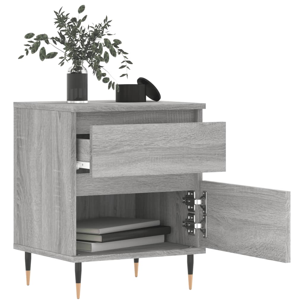 vidaXL Κομοδίνα 2 τεμ. Γκρι Sonoma 40 x 35 x 50 εκ. από Επεξεργ. Ξύλο