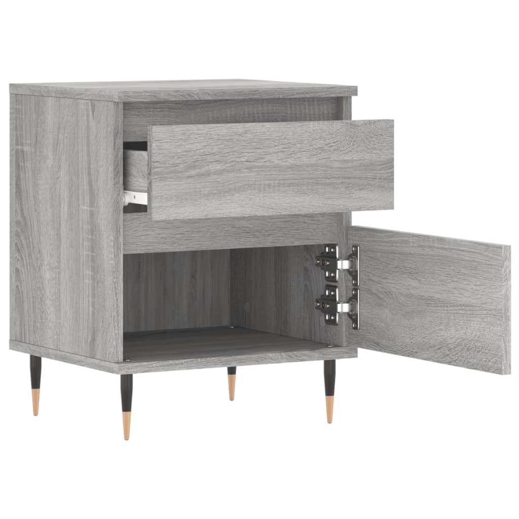 vidaXL Κομοδίνα 2 τεμ. Γκρι Sonoma 40 x 35 x 50 εκ. από Επεξεργ. Ξύλο
