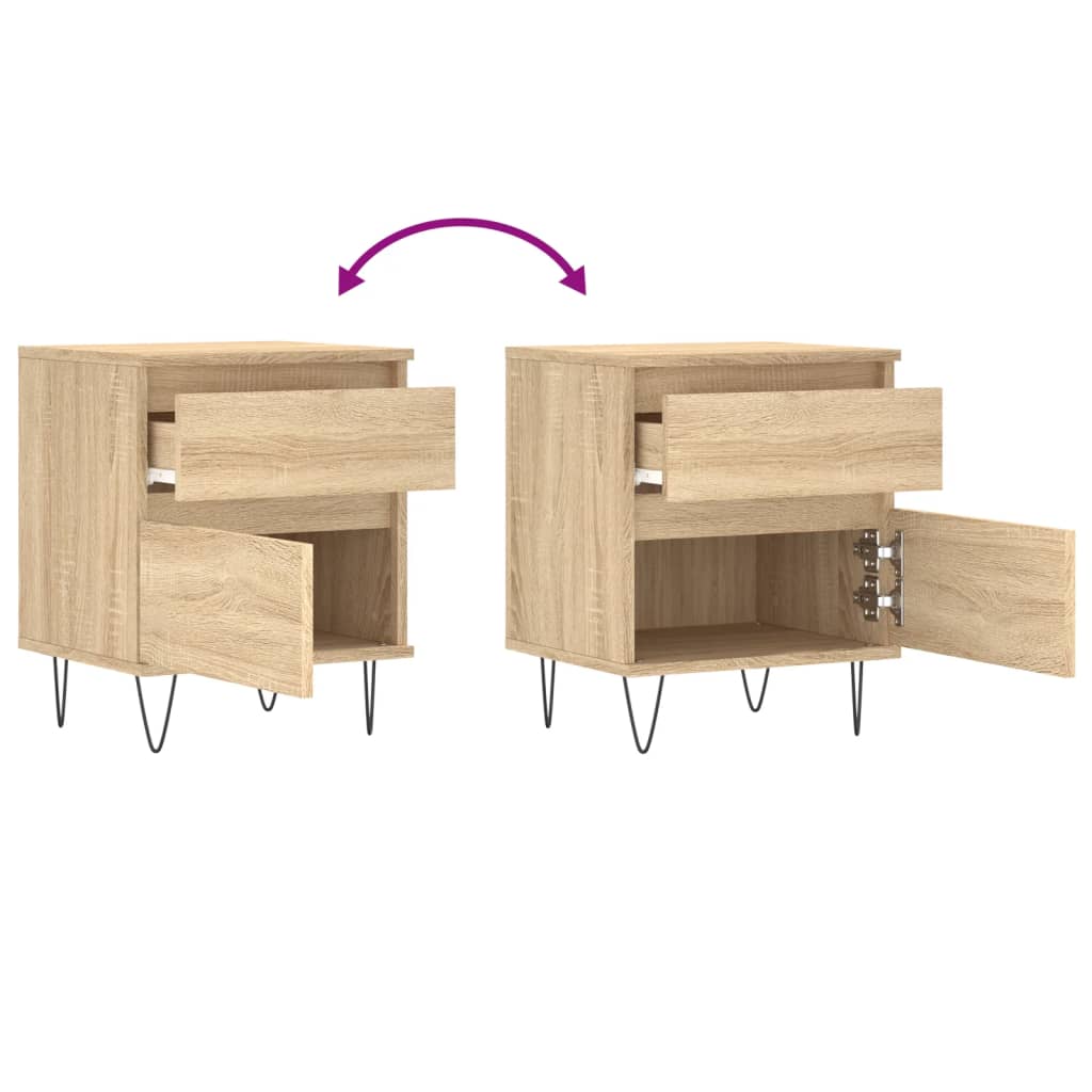 vidaXL Κομοδίνο Sonoma Δρυς 40 x 35 x 50 εκ. από Επεξεργ. Ξύλο