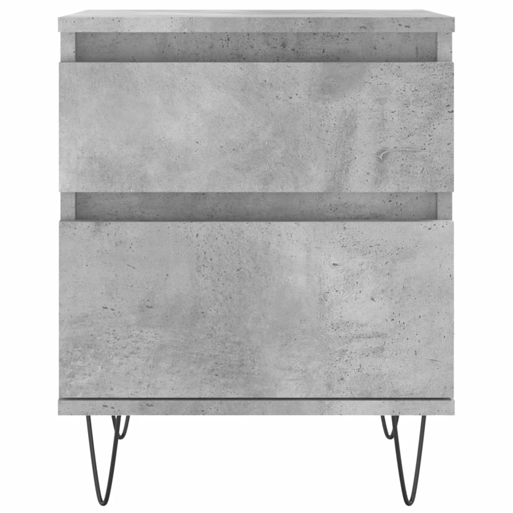 vidaXL Κομοδίνα 2 τεμ. Γκρι Σκυροδέματος 40x35x50 εκ. Επεξεργ. Ξύλο