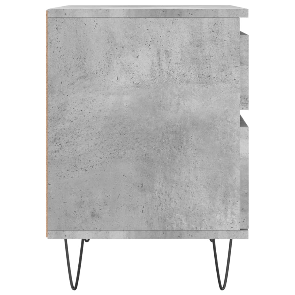 vidaXL Κομοδίνα 2 τεμ. Γκρι Σκυροδέματος 40x35x50 εκ. Επεξεργ. Ξύλο