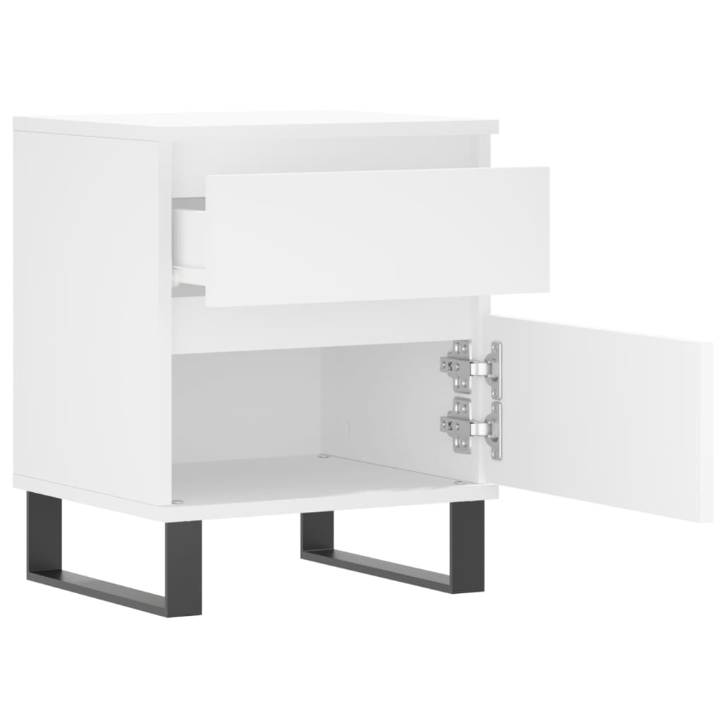 vidaXL Κομοδίνα Λευκά 2 τεμ. 40 x 35 x 50 εκ. από Επεξεργασμένο Ξύλο