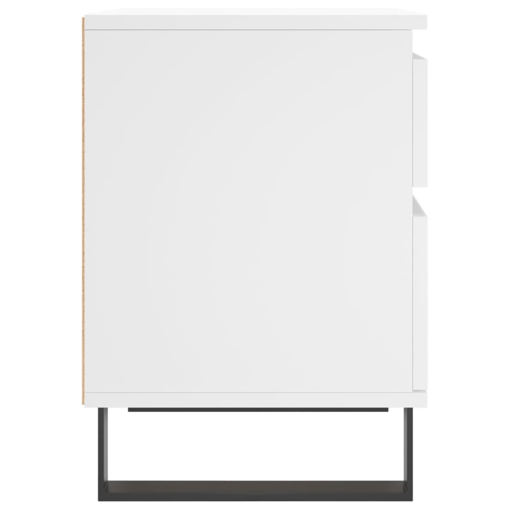 vidaXL Κομοδίνα Λευκά 2 τεμ. 40 x 35 x 50 εκ. από Επεξεργασμένο Ξύλο