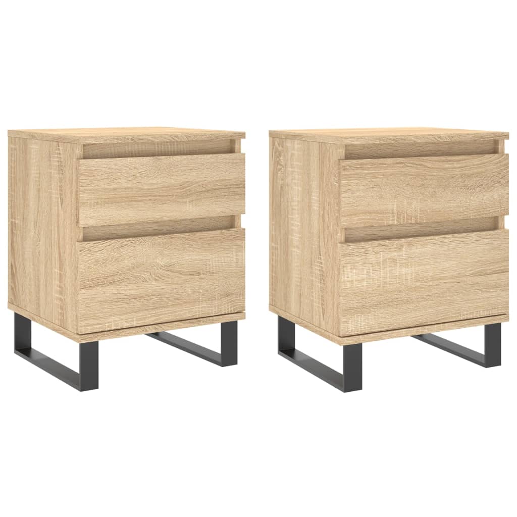 vidaXL Κομοδίνα 2 τεμ. Sonoma Δρυς 40 x 35 x 50 εκ. από Επεξεργ. Ξύλο