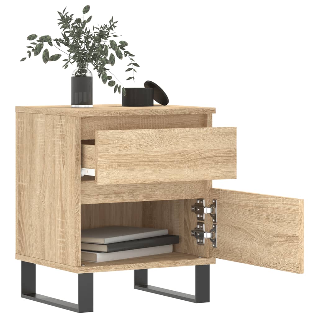 vidaXL Κομοδίνα 2 τεμ. Sonoma Δρυς 40 x 35 x 50 εκ. από Επεξεργ. Ξύλο