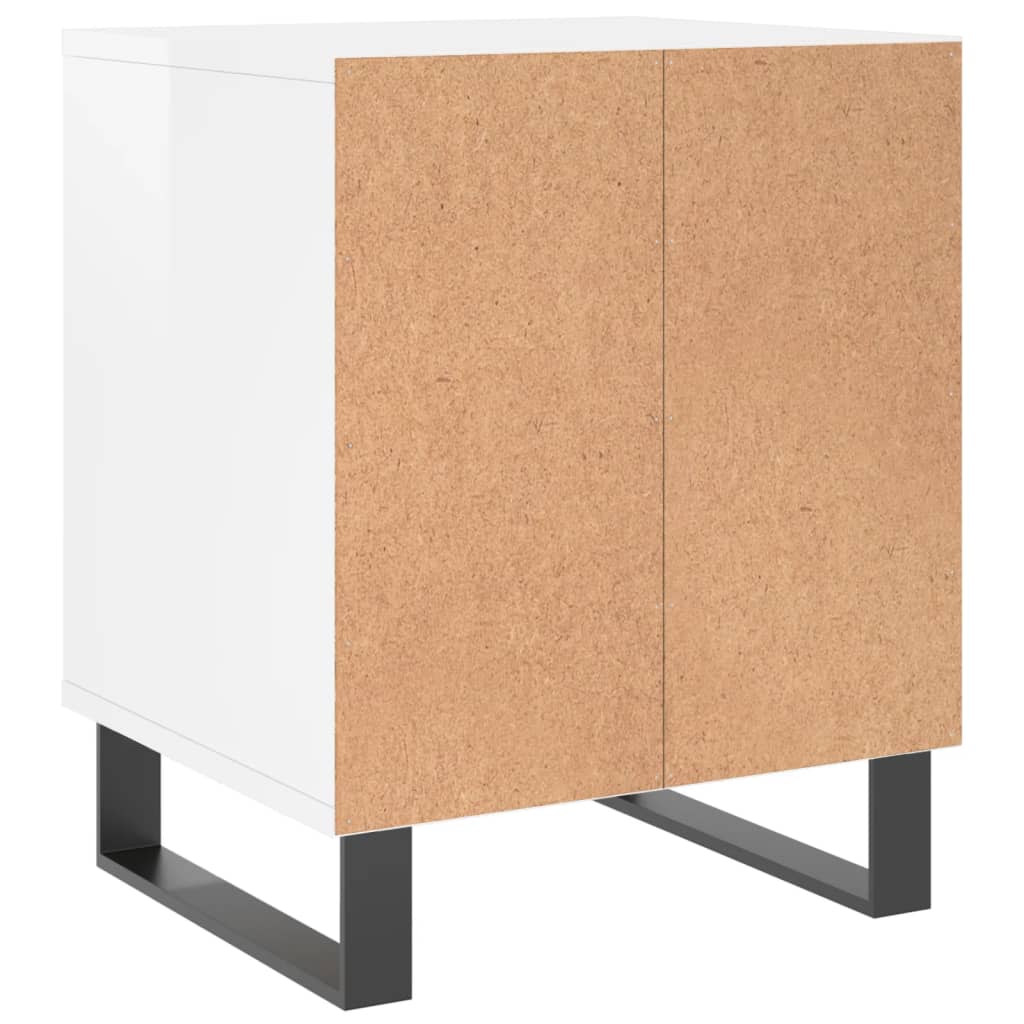 vidaXL Κομοδίνα 2 τεμ. Γυαλ. Λευκό 40 x 35 x 50 εκ. Επεξεργασμένο Ξύλο