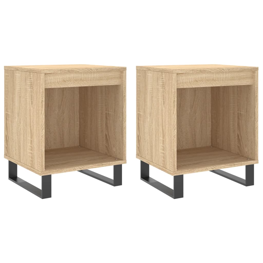 vidaXL Κομοδίνα 2 τεμ. Sonoma Δρυς 40 x 35 x 50 εκ. από Επεξεργ. Ξύλο