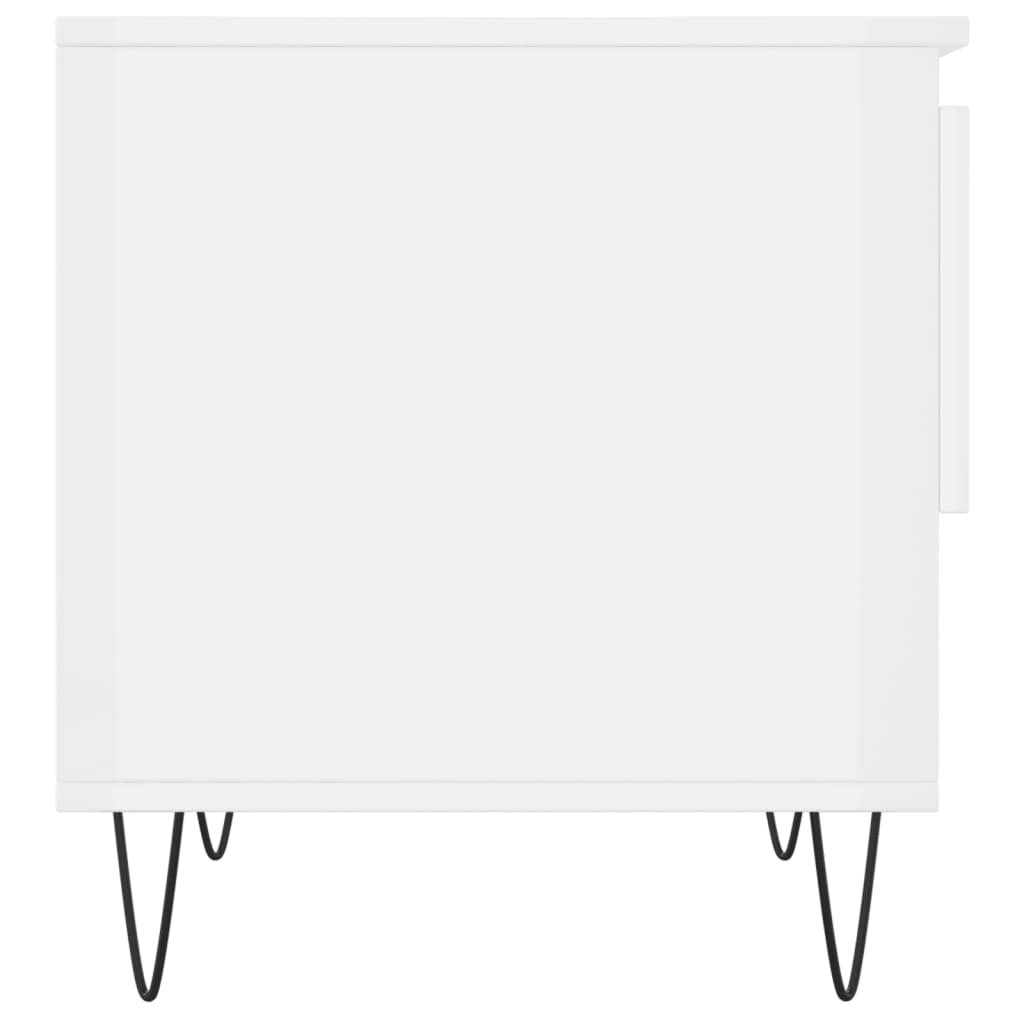 vidaXL Τραπεζάκι Σαλονιού Γυαλιστ. Λευκό 50 x 46 x 50εκ. Επεξεργ. Ξύλο