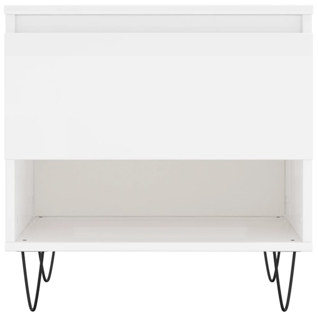 vidaXL Τραπεζάκια Σαλονιού 2 τεμ. Γυαλ. Λευκό 50x46x50 εκ. Επεξ. Ξύλο