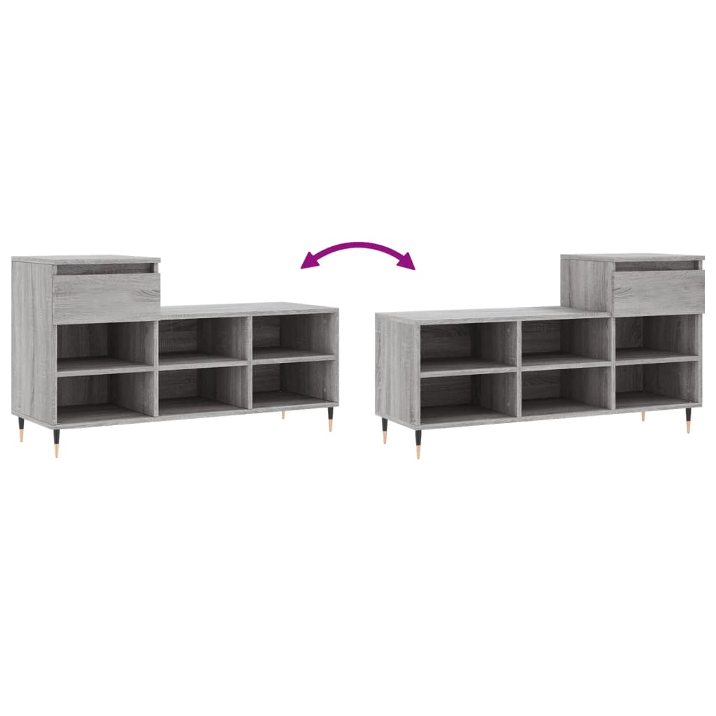 vidaXL Παπουτσοθήκη Γκρι Sonoma 102x36x60 εκ. από Επεξεργασμένο Ξύλο