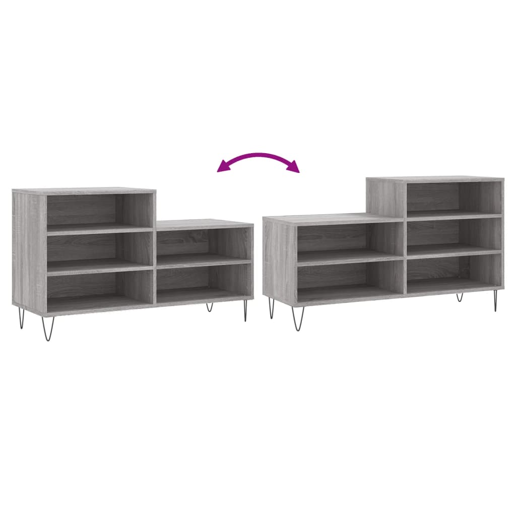 vidaXL Παπουτσοθήκη Γκρι Sonoma 102x36x60 εκ. από Επεξεργασμένο Ξύλο