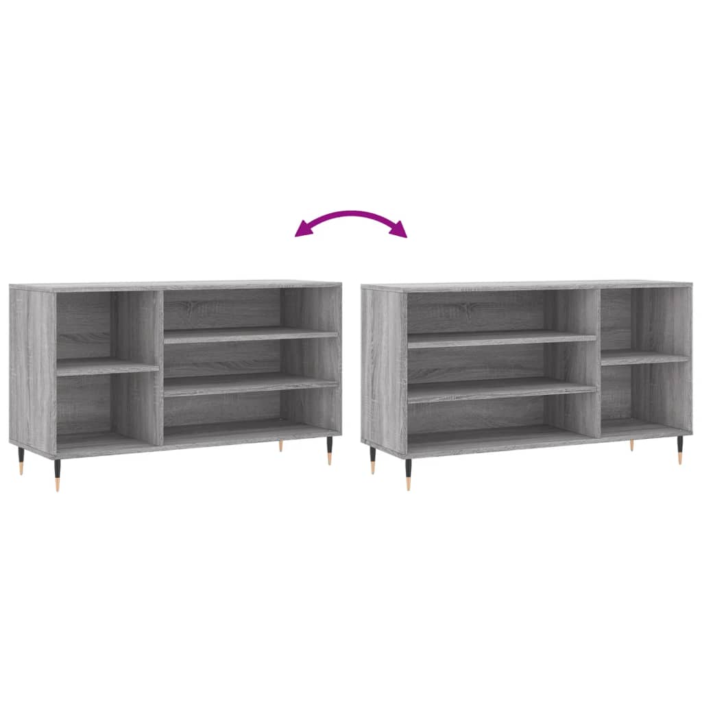 vidaXL Παπουτσοθήκη Γκρι Sonoma 102x36x60 εκ. από Επεξεργασμένο Ξύλο