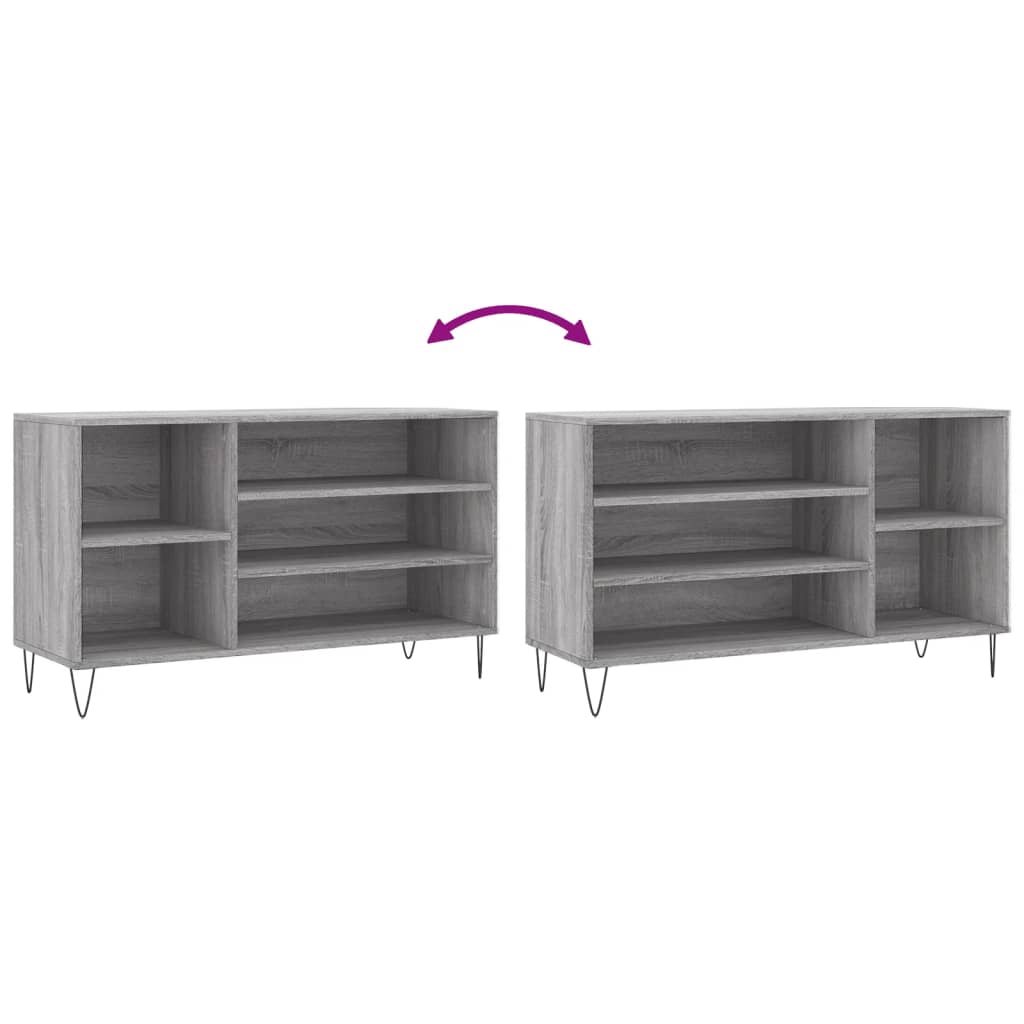vidaXL Παπουτσοθήκη Γκρι Sonoma 102x36x60 εκ. από Επεξεργασμένο Ξύλο