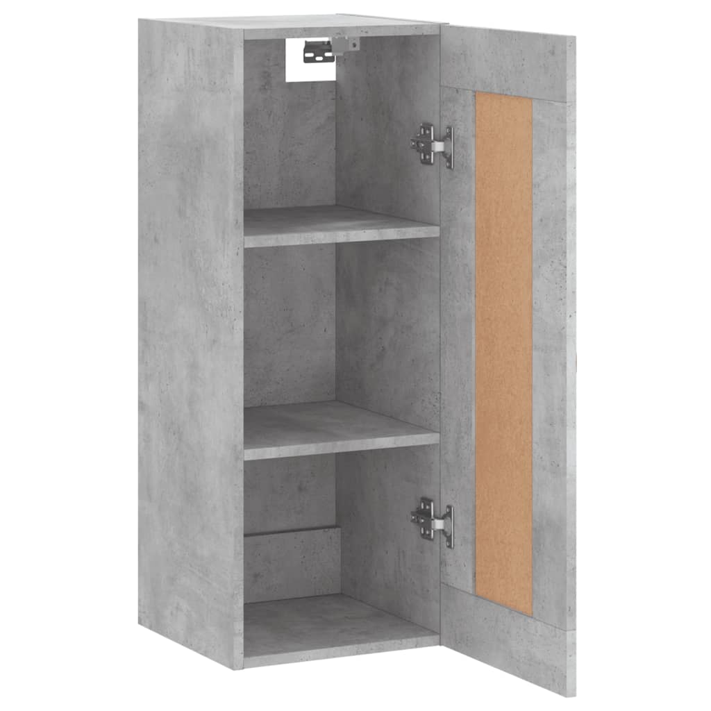 vidaXL Ντουλάπι Τοίχου Γκρι Σκυροδέματος 34,5x34x90 εκ. Επεξεργ. Ξύλο