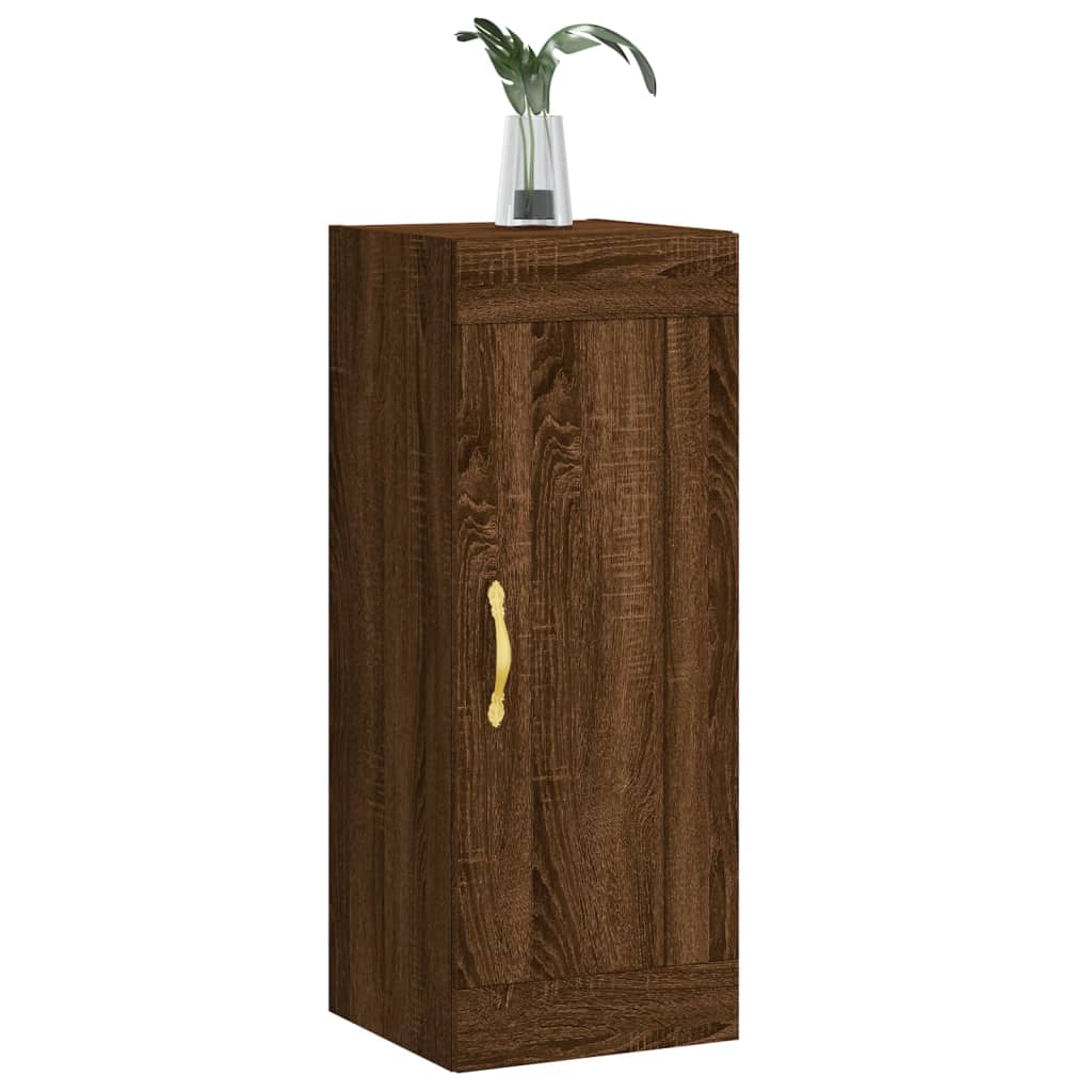 vidaXL Ντουλάπι Τοίχου Καφέ Δρυς 34,5 x 34 x 90 εκ. από Επεξεργ. Ξύλο