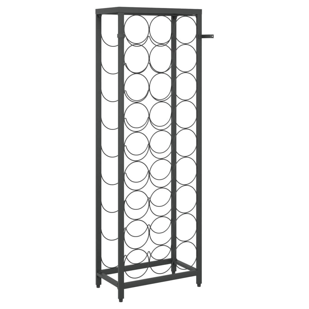 vidaXL Ραφιέρα Κρασιών 27 Μπουκ. Μαύρη 34x18x100εκ Σφυρήλατο Σίδερο