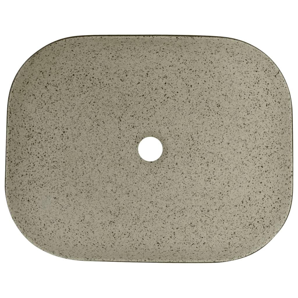 vidaXL Νιπτήρας Ορθογώνιος Γκρι/Μαύρος 48 x 37,5 x 13,5 εκ. Κεραμικός