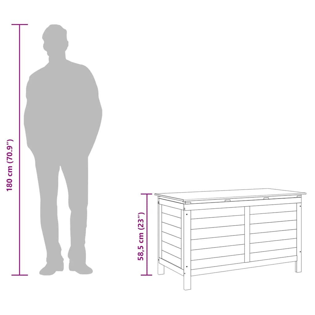 vidaXL Μπαούλο Αποθ. Κήπου Ανθρακί 99x49,5x58,5 εκ Μασίφ Ξύλο Ελάτης