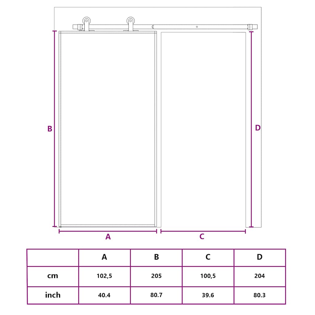 vidaXL Συρόμενη Πόρτα Χρυσή 102,5x205 εκ. Αμμοβολή ESG Γυαλί/Αλουμίνιο