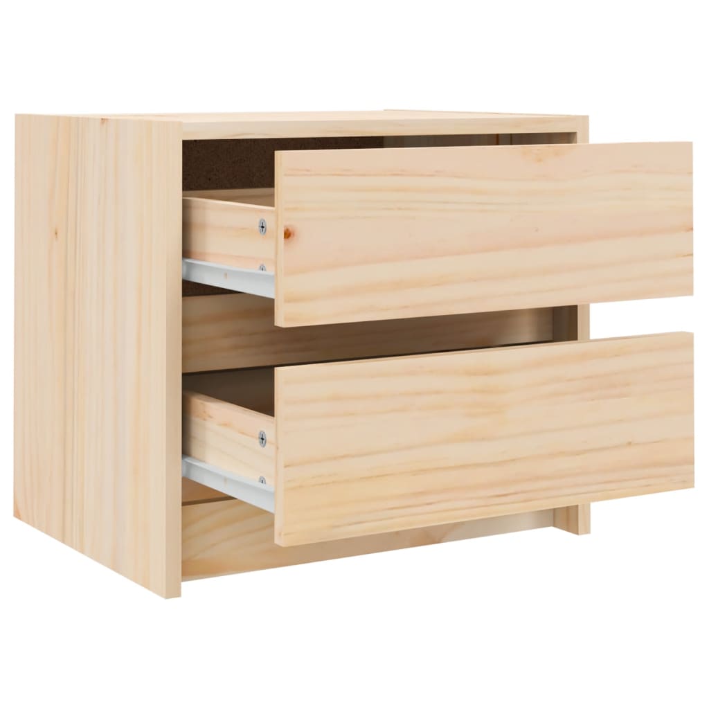 vidaXL Κομοδίνο Λευκό 40 x 31 x 35,5 εκ. από Μασίφ Ξύλο Πεύκου