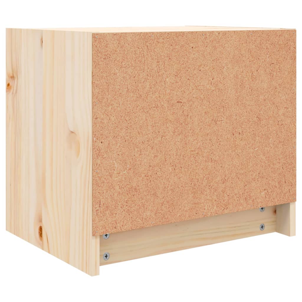vidaXL Κομοδίνο Λευκό 40 x 31 x 35,5 εκ. από Μασίφ Ξύλο Πεύκου