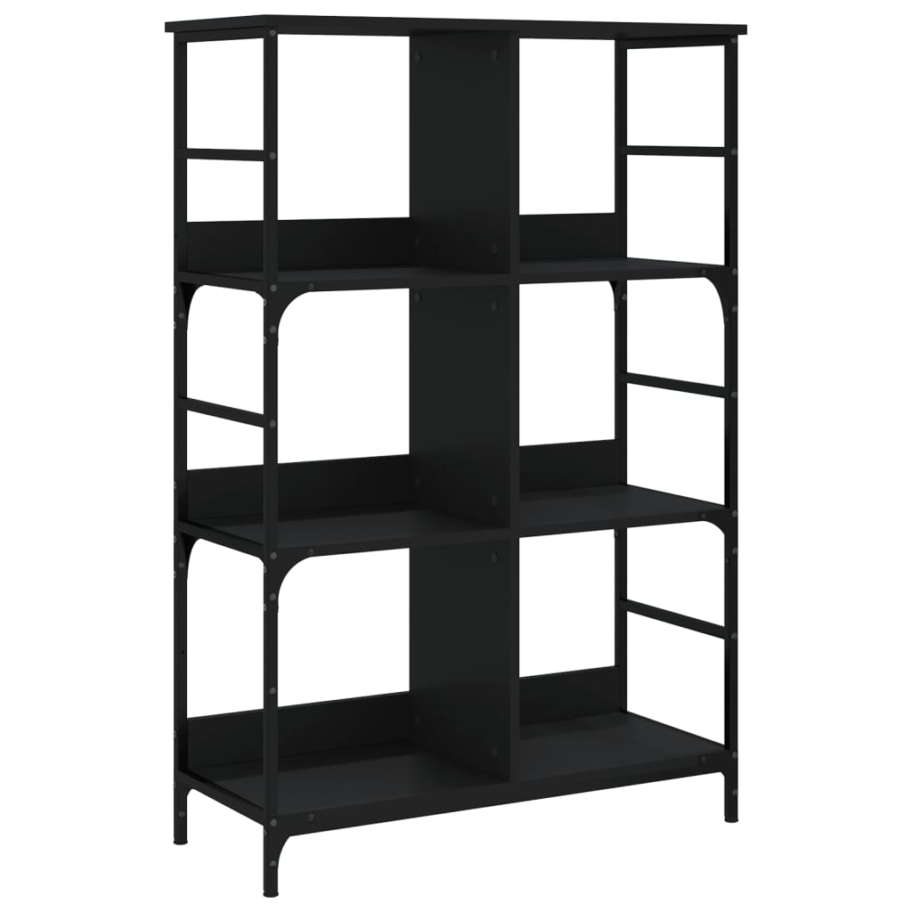 vidaXL Βιβλιοθήκη Μαύρη 78,5x33x117,5 εκ. από Επεξεργασμένο Ξύλο