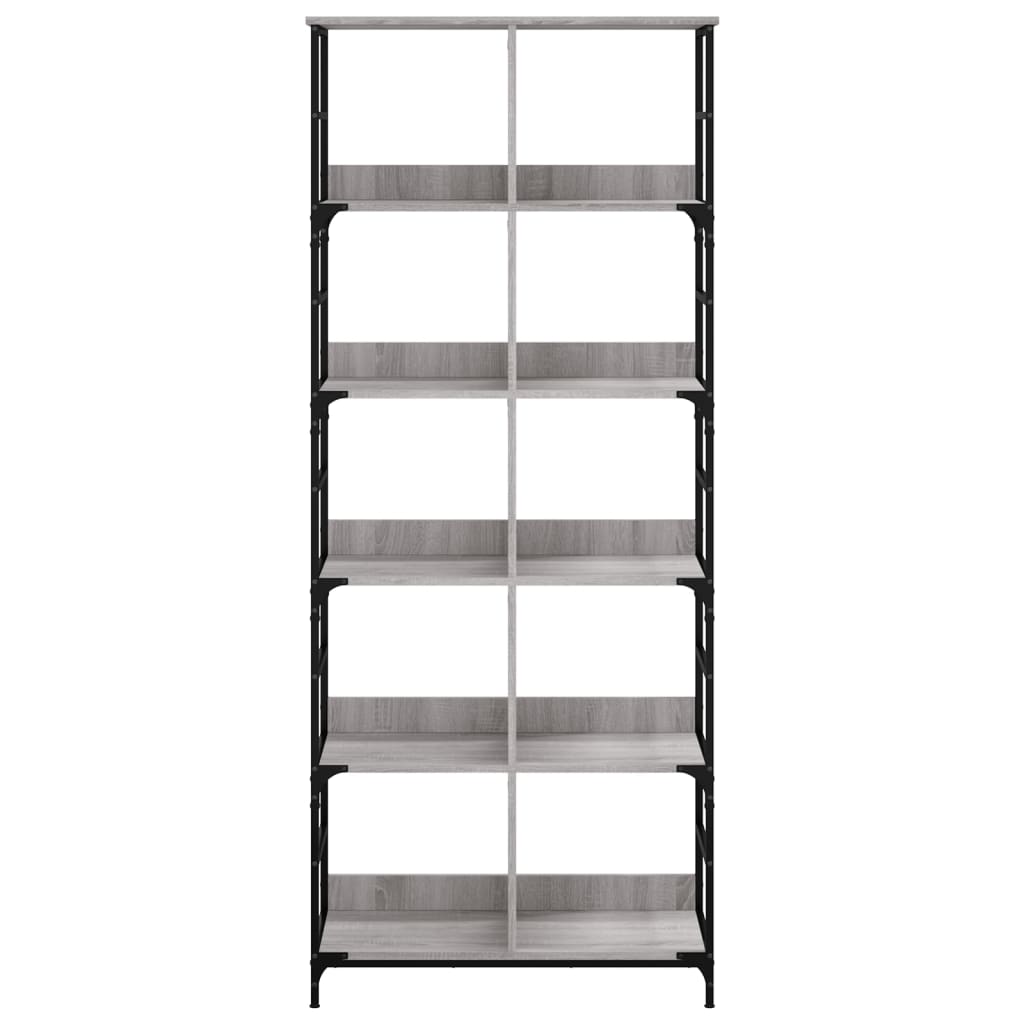 vidaXL Βιβλιοθήκη Γκρι Sonoma 78,5x33x188,5 εκ. Επεξεργασμένο Ξύλο